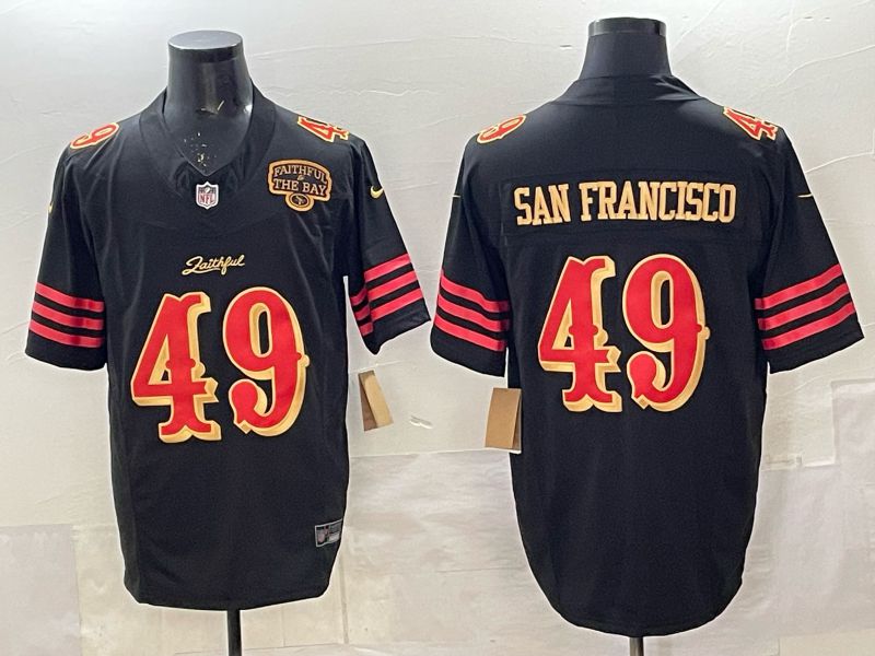 Men 2025 San Francisco 49ers #49 San francisco black 5th generation Nike Limited NFL Jersey style 001